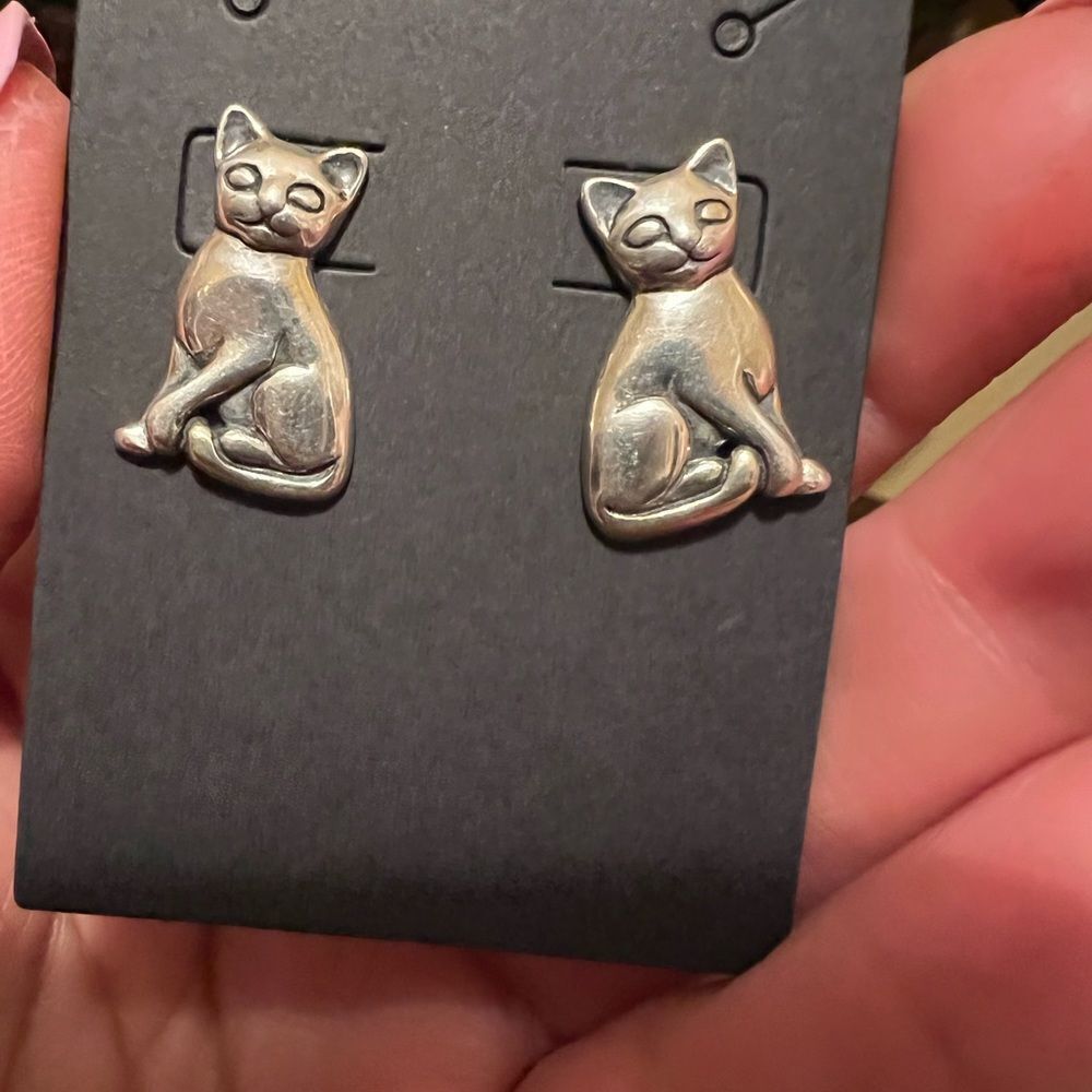 Kabana Cat Earrings Sterling Silver 925 Earrings